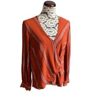 Maeve by Anthropologie Nora Surplice Blouse Size M